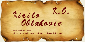 Kirilo Oblaković vizit kartica